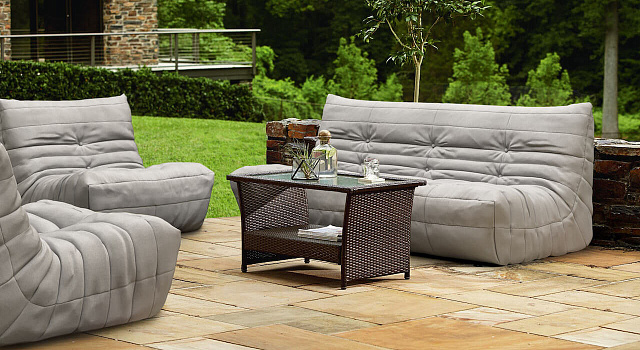 Диван для балкона и лоджии-12, Диван ДеФранс для дачи из экокожи